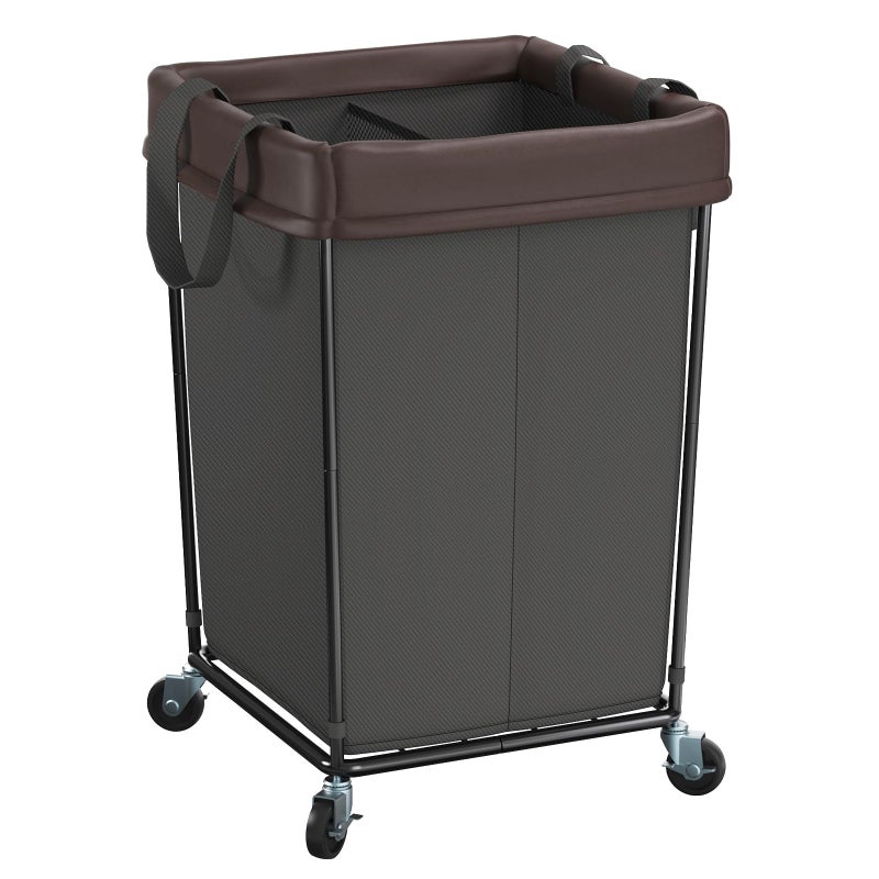 Mefirt 160L Laundry Hamper with Wheels 2 Section Large Rolling Laundry Basket Bag with Wheels Clothes Hamper Cart for Laundry Bedroom Bathroom and Dorm