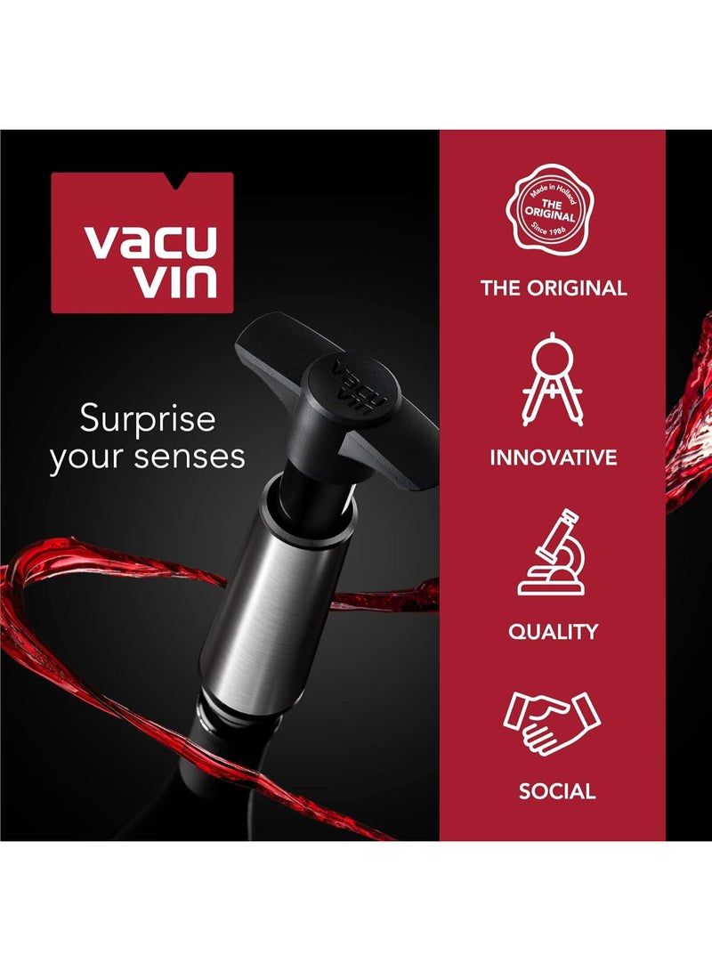 Vacu Vin Vacu Vin Wine Saver Pump White with Vacuum Stopper Grey- Quality Airtight Seal for Opened Bottles to Preserve the Freshness Up to 10 Days - Easy to Use Perfect for Every Occasion - Image 2
