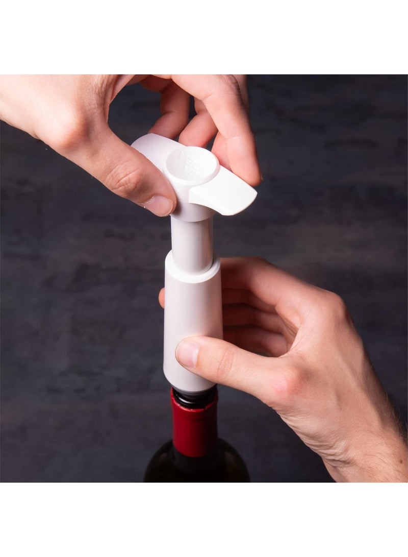 Vacu Vin Vacu Vin Wine Saver Pump White with Vacuum Stopper Grey- Quality Airtight Seal for Opened Bottles to Preserve the Freshness Up to 10 Days - Easy to Use Perfect for Every Occasion - Image 4