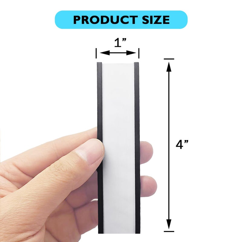 EDSRDUS 24 Pack 1" × 4" C Channel Magnetic Label Holder for Metal Racks Shelves Tool Box Drawers Magnetic File Cabinet Labels - Image 3