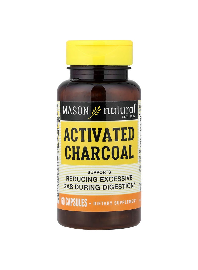 Mason Natural Activated Charcoal, 60 Capsules (260 mg per Capsule)