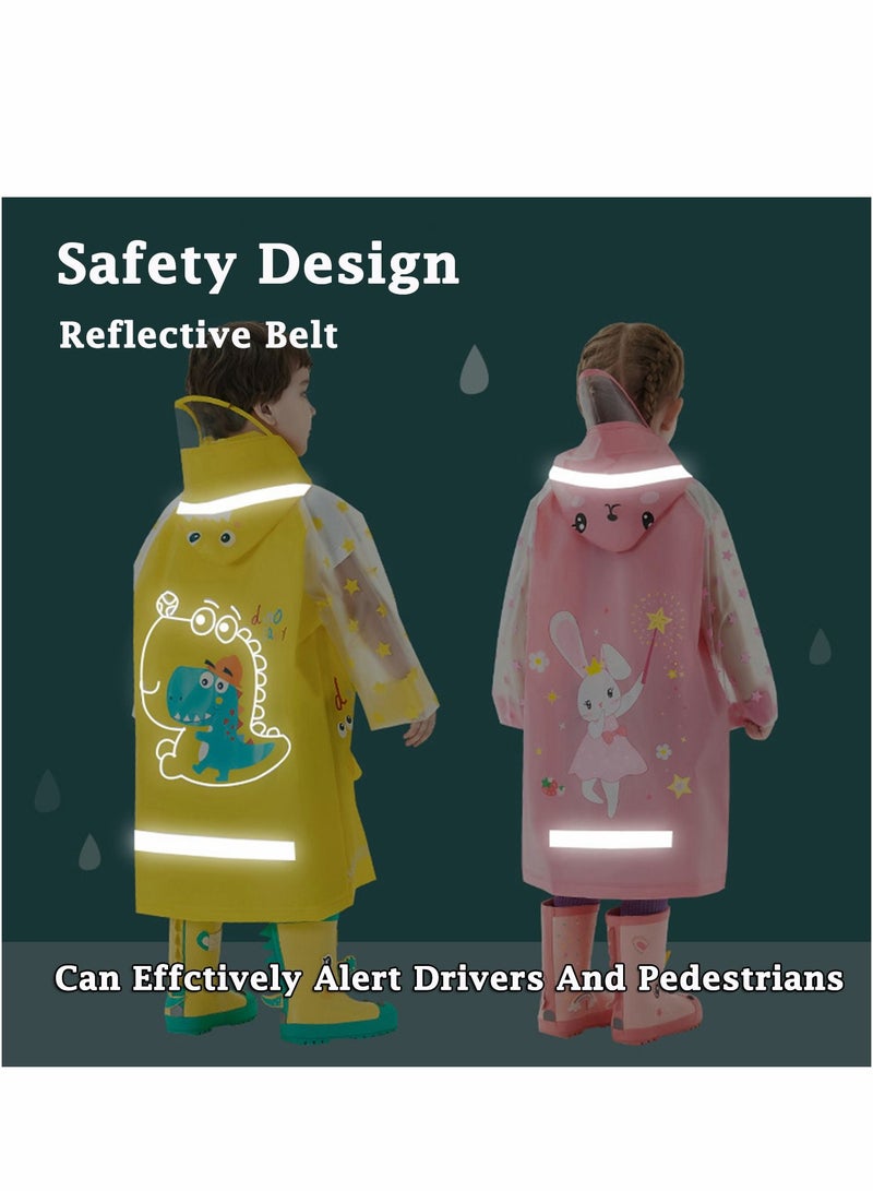 Generic Kids Raincoat for Boys Girls Rain Jacket Hooded Poncho Waterproof Coat Outdoor Sports Rain Wear, Rain Suit Reusable Rainwear, Pink Rabbit  - Image 5