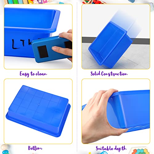 Hoteam 10 Pcs Flat Storage Organizer Tray Bin Letter Size Paper Tray for Classroom Plastic Stackable File Organizer for School Office Teacher Book Organization（ Multicolor, 13.78 x 9.84 x 3.15 Inch） - Image 2