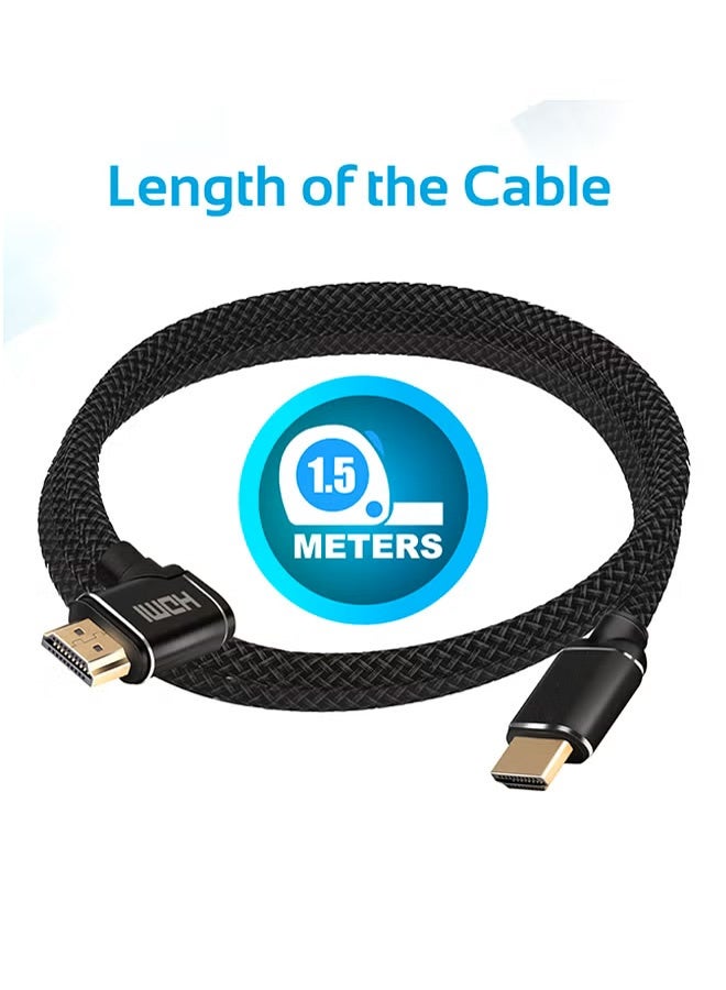 HDMI Cable, High-Speed 90 Degree Right-Angle 4K HDMI 1.5 Meter Cable with 3D Video Support and 24K Gold Plated Connectors, proLink4K1-150 Black  - Image 5