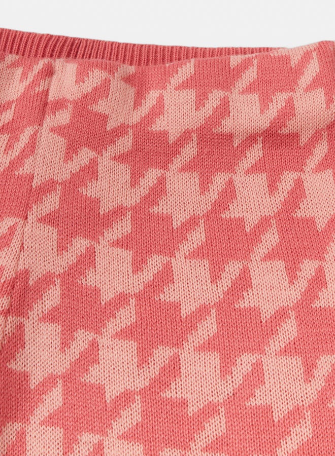 بينيتون بنطلون بنات محبوك بنقشة كلابية - Image 2