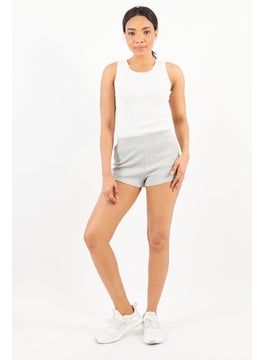 BB Dakota by Steve Madden Women Textured Basic Shorts, Grey  - Image 2