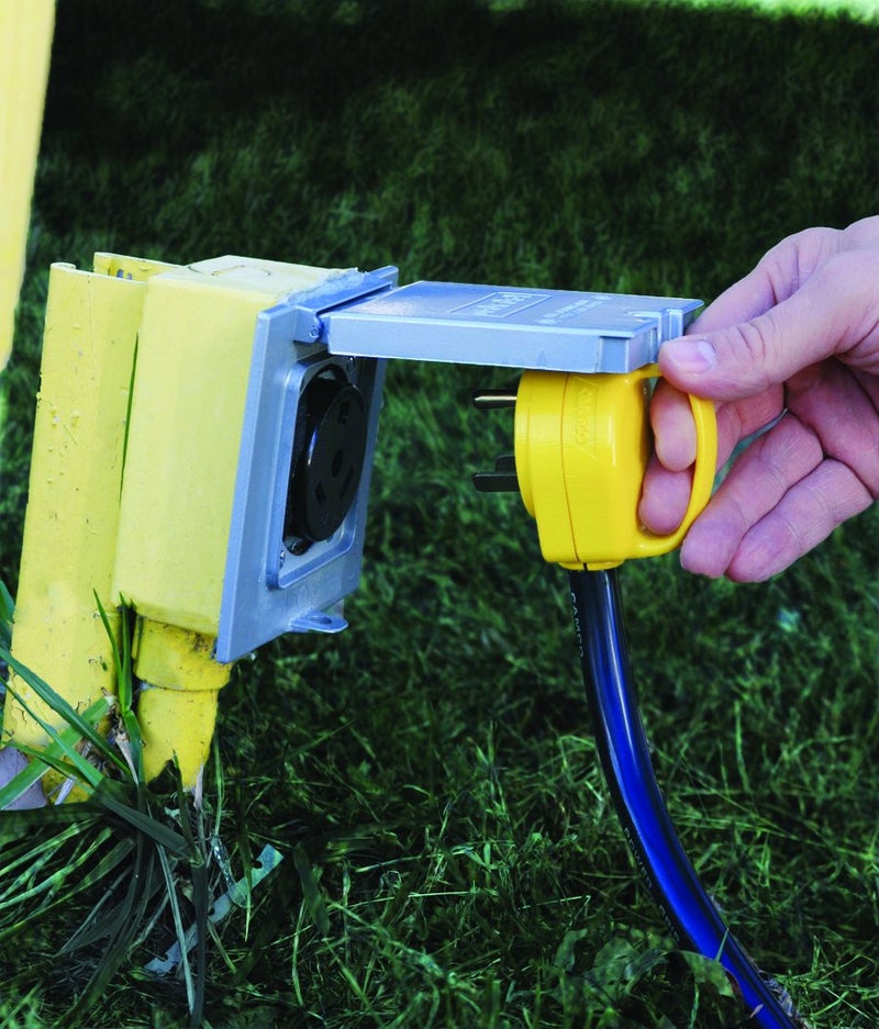 Camco Power Grip Camper/RV Mini Replacement Plug - Attach 30 Amp Plug to Existing RV Extension Cord - Features 30 Amp RV Plug (NEMA TT-30P) & Ergonomic Designed Handle - Rated for 125 V/3750 W (55283) - Image 2