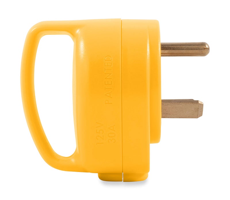 Camco Power Grip Camper/RV Mini Replacement Plug - Attach 30 Amp Plug to Existing RV Extension Cord - Features 30 Amp RV Plug (NEMA TT-30P) & Ergonomic Designed Handle - Rated for 125 V/3750 W (55283) - Image 4