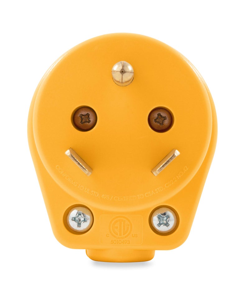 Camco Power Grip Camper/RV Mini Replacement Plug - Attach 30 Amp Plug to Existing RV Extension Cord - Features 30 Amp RV Plug (NEMA TT-30P) & Ergonomic Designed Handle - Rated for 125 V/3750 W (55283) - Image 3