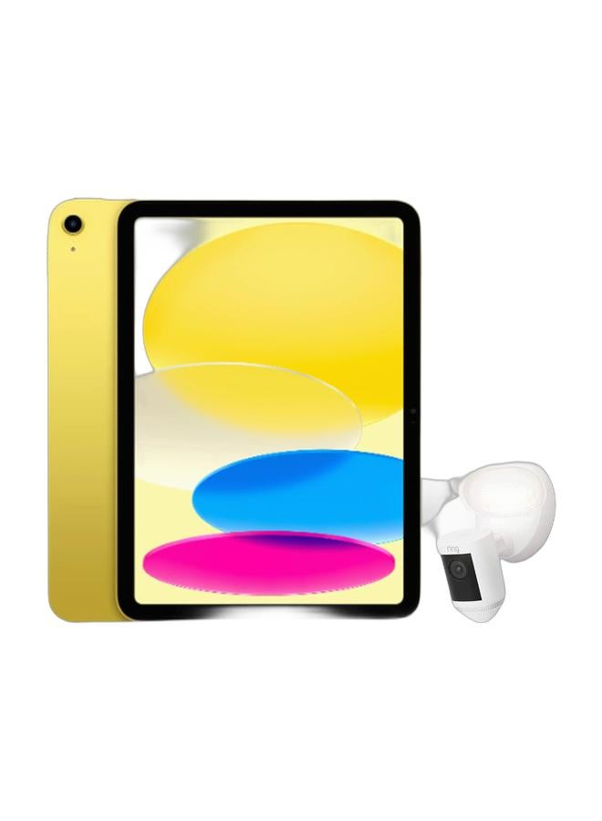 Apple iPad 2025 (11th Generation) A16 11-inch Wi-Fi 128GB Yellow - Middle East Version & B08FCWKNTB Wired Pro Floodlight Cam WhiteBundle - Image 1