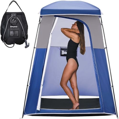 KingCamp Shower Tent, Portable Privacy Tent Outdoor Camping 1/2 Room Toilet Tents with Shower Bag & Dressing Room for Travel Beach Tailgate - Image 1