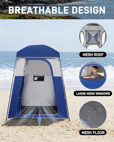 KingCamp Shower Tent, Portable Privacy Tent Outdoor Camping 1/2 Room Toilet Tents with Shower Bag & Dressing Room for Travel Beach Tailgate - Image 4