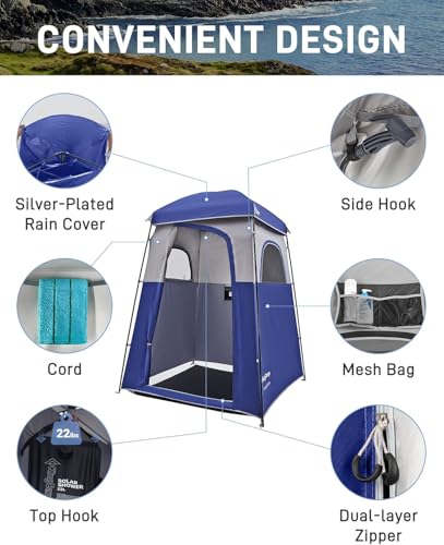 KingCamp Shower Tent, Portable Privacy Tent Outdoor Camping 1/2 Room Toilet Tents with Shower Bag & Dressing Room for Travel Beach Tailgate - Image 3