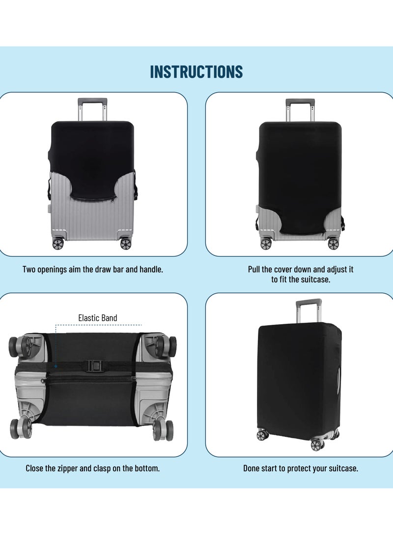 BRITISH TOURISTER Washable Elasticated Suitcase Protector – Stretchable Anti-Scratch Dustproof Cover for 24/28 Inch Trolley Bag – Travel Accessory  - Image 3