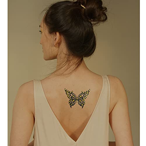 Comet Busters Black Glitter Butterfly Temporary Tattoo Body Sticker (BT249) - Image 3