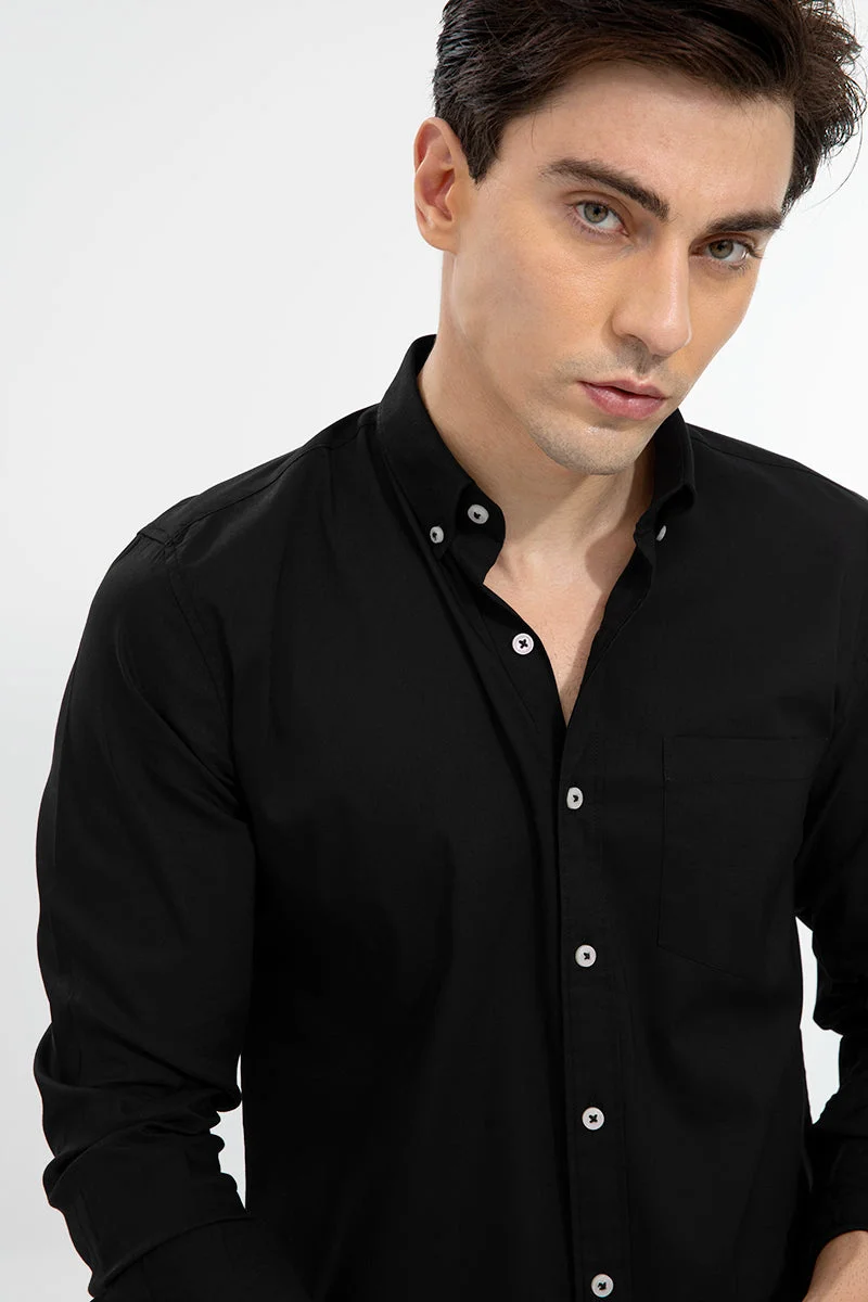 SNITCH Soft-Hue Black Shirt