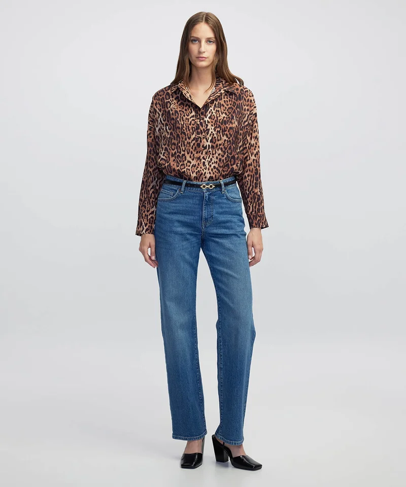 Ipekyol Relaxed Fit Animal Print Blouse