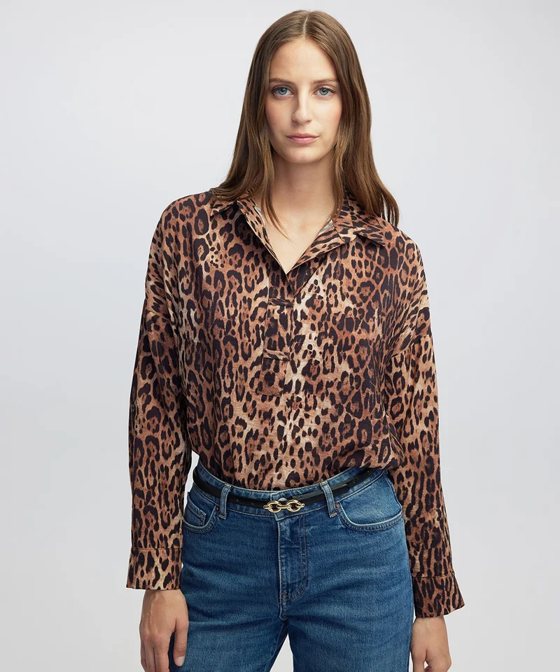 Ipekyol Relaxed Fit Animal Print Blouse