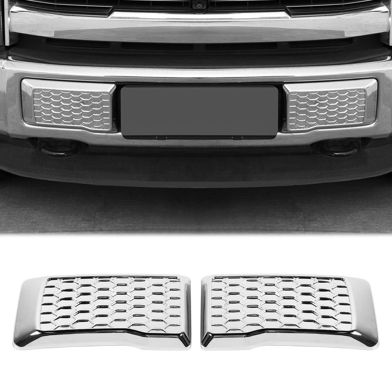 Hoolcar Left Right Front Bumper Guard Pads Insert Cap Cover for 20152020 Ford F150 Chrome
