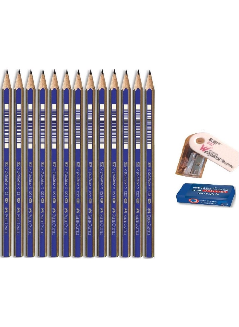 FABER-CASTELL - Art Pencil Graduated Pencil Set Charcoal Pencil Set 4h 3h 2h H Hb Set of 13 - Image 1