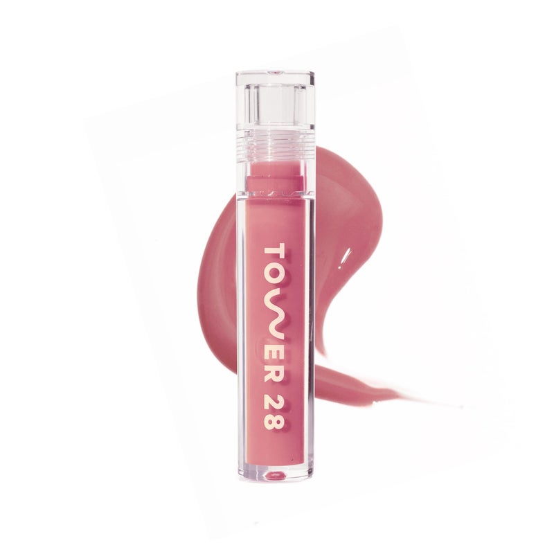 Tower 28 ShineOn Milky Lip Jelly, PISTACHIO, Non-Sticky, Hydrating Vegan Lip Gloss in Milky Nude Pink, Moisturizing Apricot and Raspberry Seed Oil, Clean, Cruelty Free - Image 1