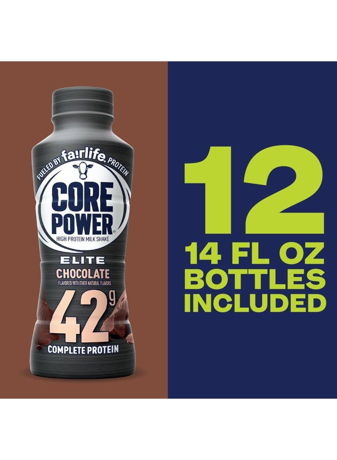 Core Power Elite High Protein Shake, Chocolate, 42g Bottle, 14oz, 12 Pack  - Image 4
