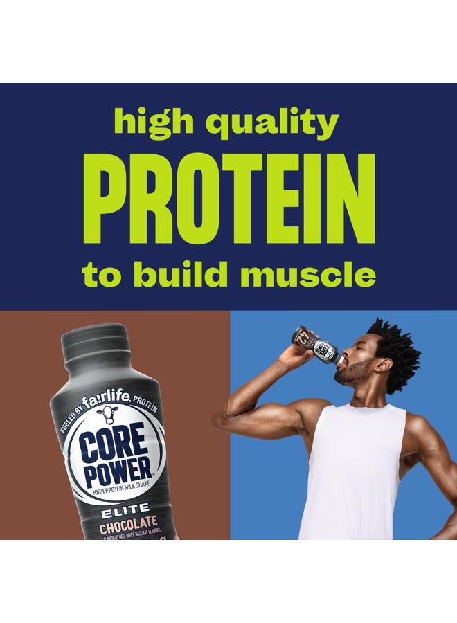 Core Power Elite High Protein Shake, Chocolate, 42g Bottle, 14oz, 12 Pack  - Image 3