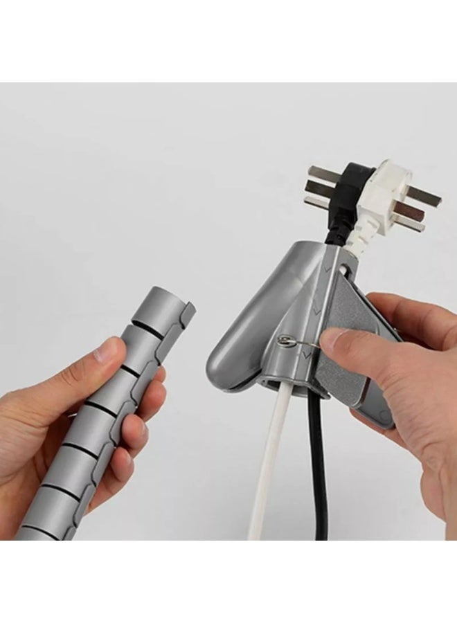 منظم كابلات حلزوني مرن عالي الجودة من Easy Cable، منظم كابلات، منظم أنابيب حماية أسلاك الكمبيوتر، أدوات إدارة، 1.5 متر - Image 4