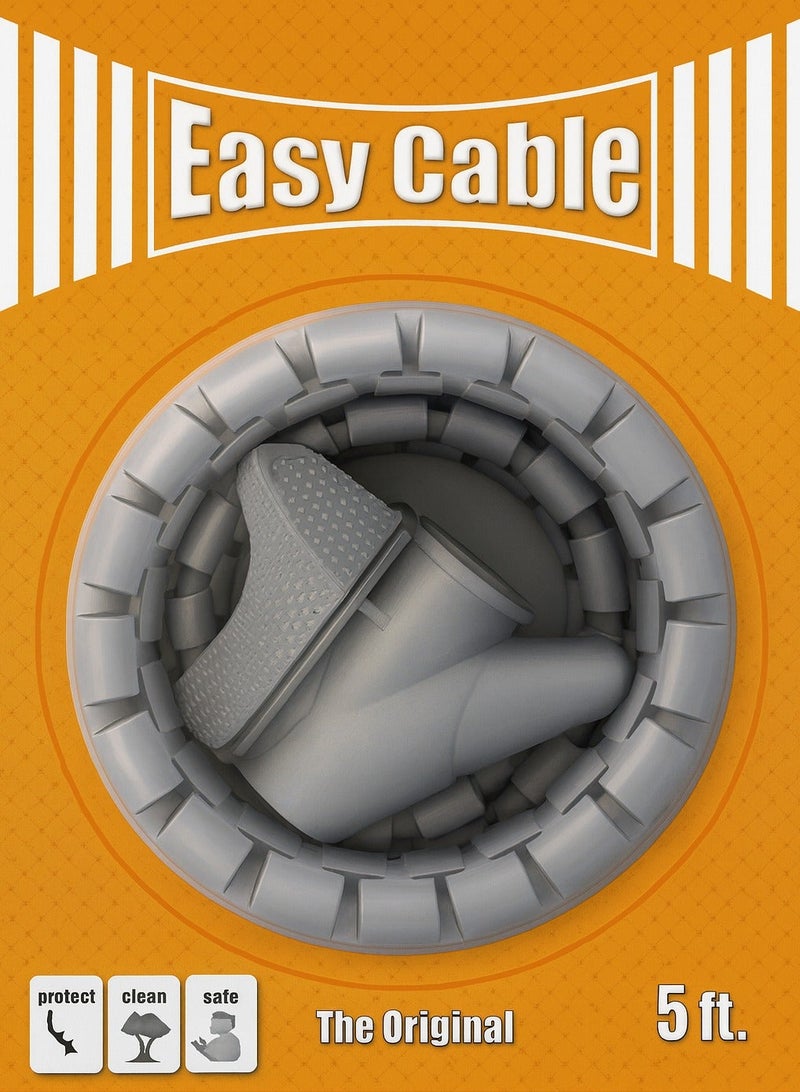 منظم كابلات حلزوني مرن عالي الجودة من Easy Cable، منظم كابلات، منظم أنابيب حماية أسلاك الكمبيوتر، أدوات إدارة، 1.5 متر - Image 1
