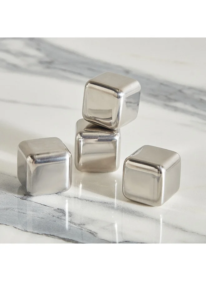 Home Box Barwell 5-Piece Coolers Stainless Steel Ice Cube Set 6.3 x 3 x 6.3 cm