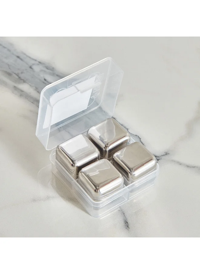 Home Box Barwell 5-Piece Coolers Stainless Steel Ice Cube Set 6.3 x 3 x 6.3 cm