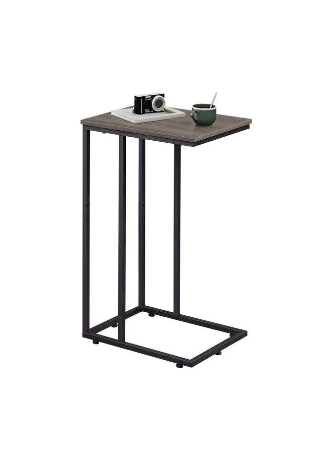Wlive WLIVE Small Side Table, C Shaped End Table for Couch, Sofa and Bed, Tv Tray Table That Slides Under for Living Room, Bedroom, Bedside, Gray and Black  - Image 1