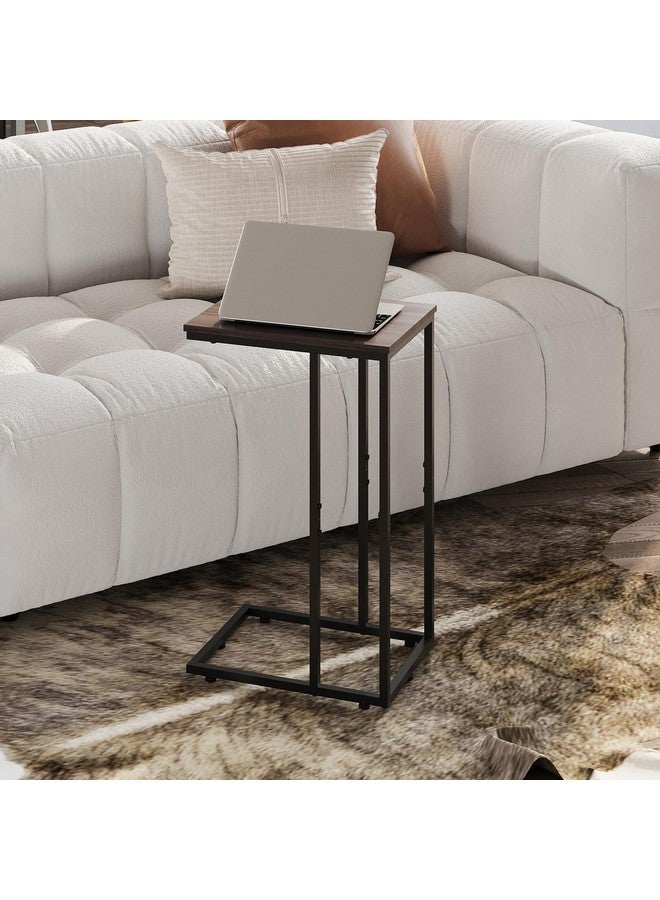 Wlive WLIVE Small Side Table, C Shaped End Table for Couch, Sofa and Bed, Tv Tray Table That Slides Under for Living Room, Bedroom, Bedside, Gray and Black  - Image 2
