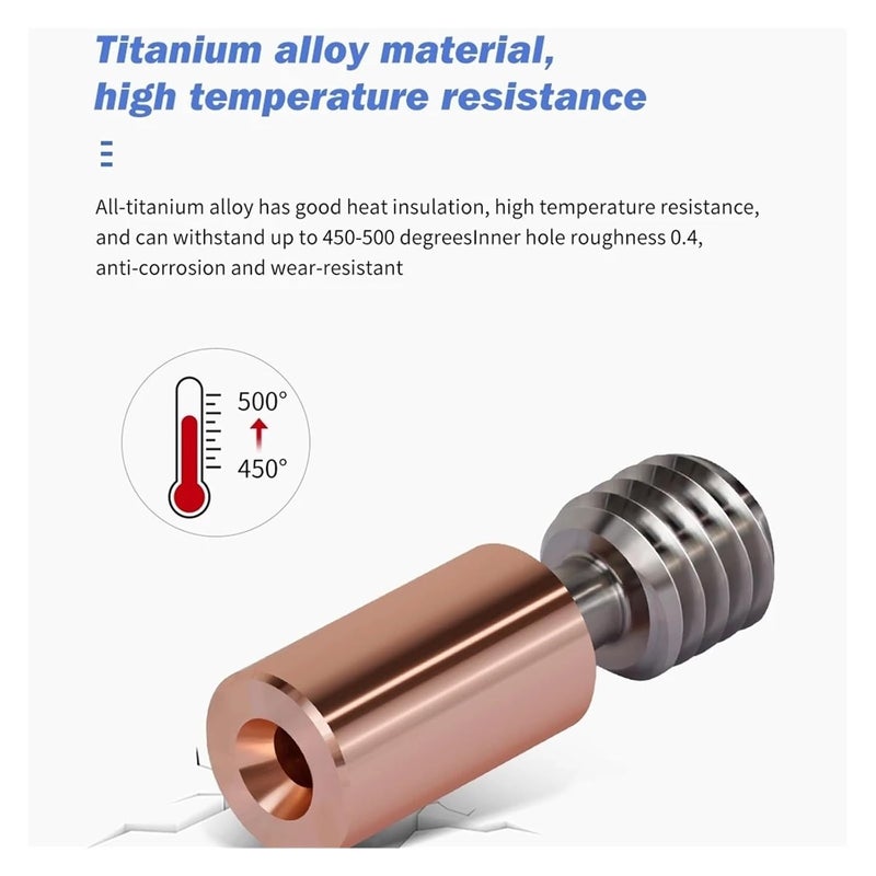 Copper Plated Titanium Alloy Bimetal Heatbreak Throat Pro 3D Printer 5 PCS - Image 5