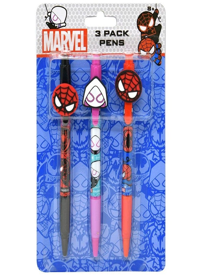 Innovative Designs Spidey & Friends 3-Pack Pens with Rubber Character Clips - Image 1