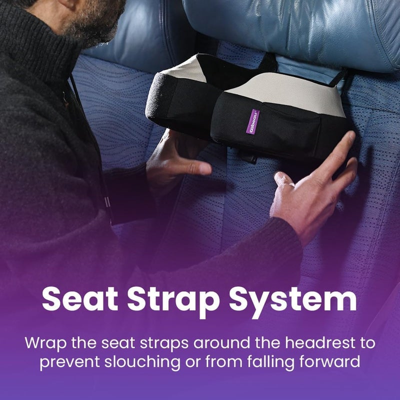Cabeau Travel Neck Pillow for Airplanes – The Neck’s Evolution, TNE S3 – Supportive Memory Foam Design for Long Haul Flights – Attachable Seat Straps and 360° Support (Paris Lavender) - Image 5