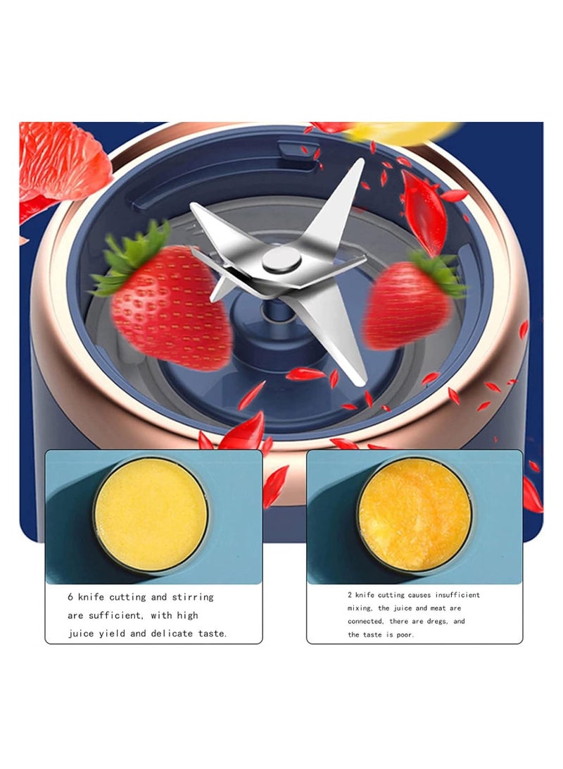 عام خلاط محمول، خلاط كهربائي قابل لإعادة الشحن عبر USB، خلاط شخصي بست شفرات وبطارية قابلة لإعادة الشحن عبر USB - Image 4