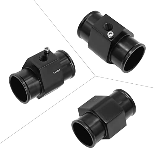 DUZFOREI Universal Black Water Temp Joint Pipe Gauge Sensor Radiator Hose Adapter with Adjustable Clamps (34mm) - Image 3
