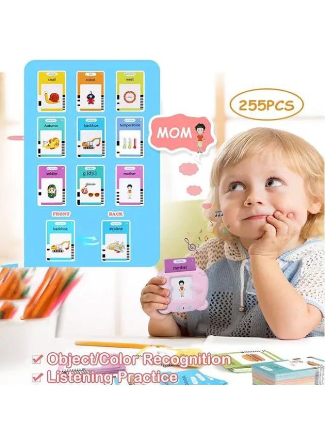 هالامودو اللغة الإنجليزية في التعليم المبكر آلة، الأطفال بطاقة التعلم القارئ، ثنائية اللغة لعبة التنوير لمدة 1-6 سنوات، إلى 510 محتويات التعلم (255 بطاقة) في التشبيك واللعب معيارية النطق الأمريكي النطق شاشة حماية العين معجم المواد المواد البهلوانية (ABS) تلهم في التصور - Image 4