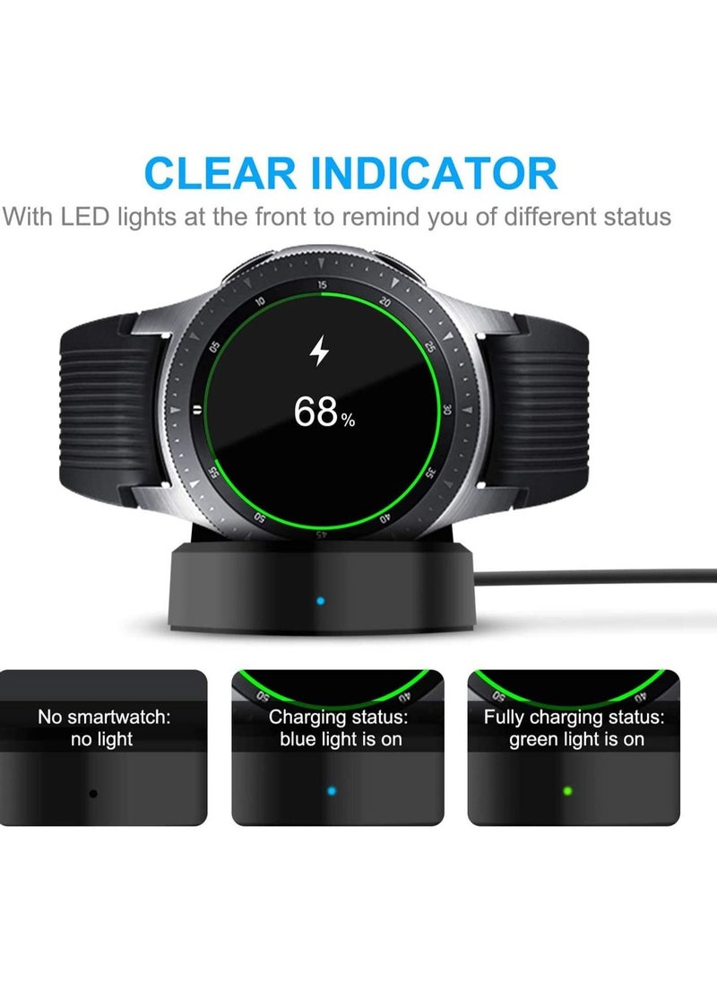 Charger for Samsung Galaxy Watch 42mm 46mm, Wireless Fast Charger Dock for Samsung Galaxy Smart Watch gear S3 Portable Charging Cradle Dock Charger stand with USB Cable(Black) - Image 3
