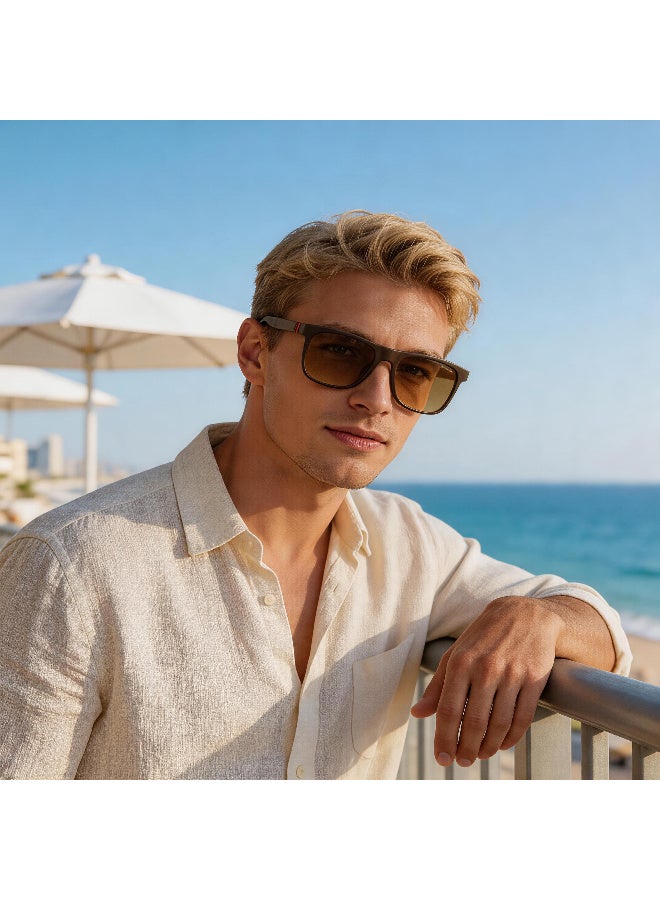 بوكيلار نظارات شمسية للرجال بعدسات مستقطبة وخفيفة الوزن بإطار TR90 للحماية من الأشعة فوق البنفسجية 400 بمفصلات زنبركية من بوكيلار - Image 3