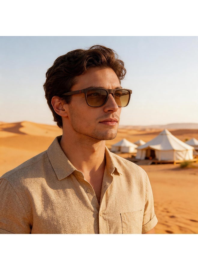 بوكيلار نظارات شمسية للرجال بعدسات مستقطبة وخفيفة الوزن بإطار TR90 للحماية من الأشعة فوق البنفسجية 400 بمفصلات زنبركية من بوكيلار - Image 2