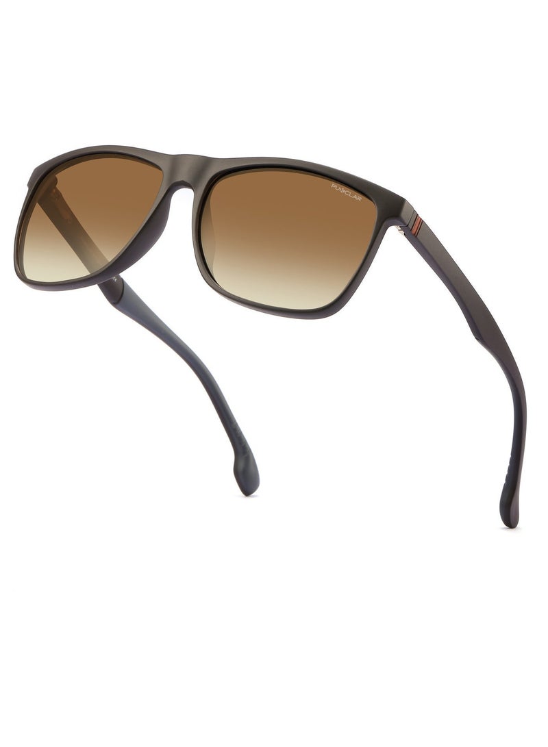 بوكيلار نظارات شمسية للرجال بعدسات مستقطبة وخفيفة الوزن بإطار TR90 للحماية من الأشعة فوق البنفسجية 400 بمفصلات زنبركية من بوكيلار - Image 1