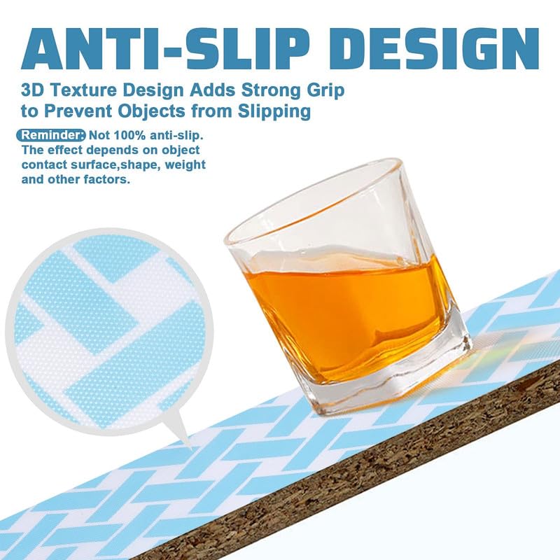 STYEVA Printed Anti-Slip Shelf Liner Mat Sheet for Drawers, Shelves, Tables, Cupboards, Fridge, Kitchen, Home, and Office - 45 CM X 5 M (Blue Cross) - Image 3