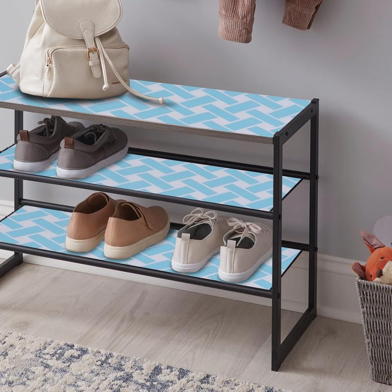 STYEVA Printed Anti-Slip Shelf Liner Mat Sheet for Drawers, Shelves, Tables, Cupboards, Fridge, Kitchen, Home, and Office - 45 CM X 5 M (Blue Cross) - Image 5