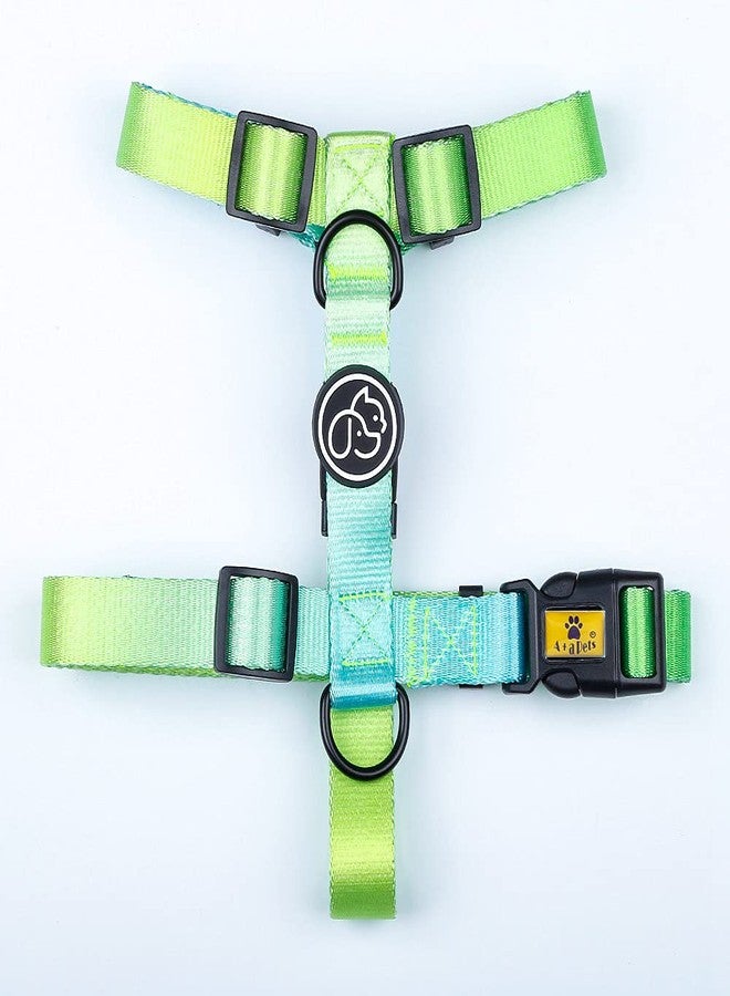 A+a Pets' H-Harness for Dogs, Puppies, Cats, Made with Soft and Waterproof Nylon Material (Large, Green/Blue) - Image 1