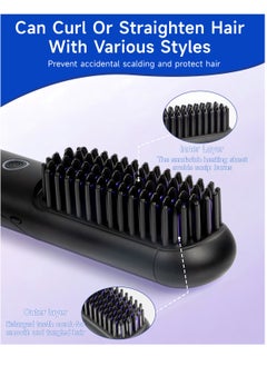 BOMIDI Cordless Hair Straightener Comb Detachable for Easy Clean, 400M Ions, 6 Speed Smart Temp, Dual Charging, Ideal for On - the - Go Styling - Black, HB3-BLACK  - Image 5