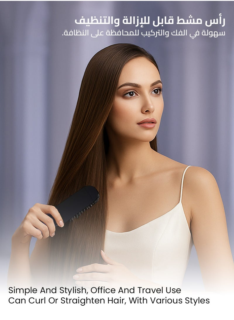 BOMIDI - Cordless Hair Straightener Comb Detachable for Easy Clean, 400M Ions, 6 Speed Smart Temp, Dual Charging, Ideal for On - the - Go Styling - Black, HB3-BLACK - Image 1