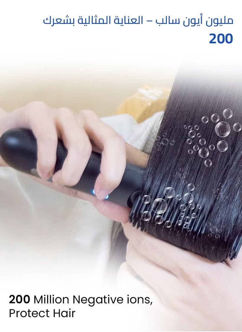 BOMIDI - Cordless Hair Straightener Comb Detachable for Easy Clean, 400M Ions, 6 Speed Smart Temp, Dual Charging, Ideal for On - the - Go Styling - Black, HB3-BLACK - Image 1