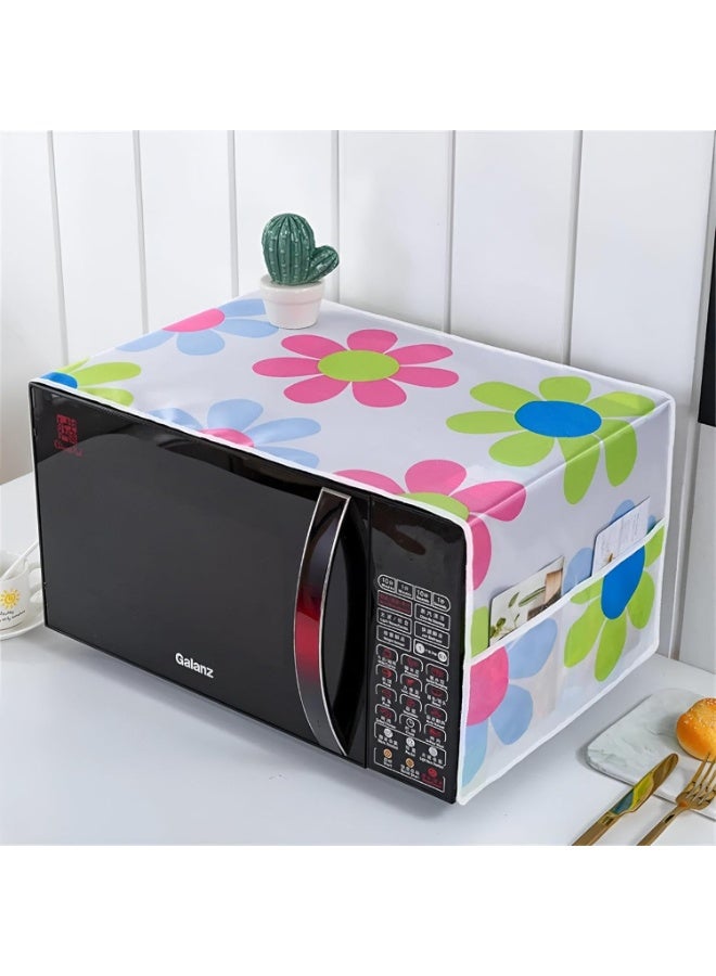 Dustproof and oil-resistant microwave cover with waterproof lid and organizer bag for home storage - Multicolor - Random Shape - Image 1
